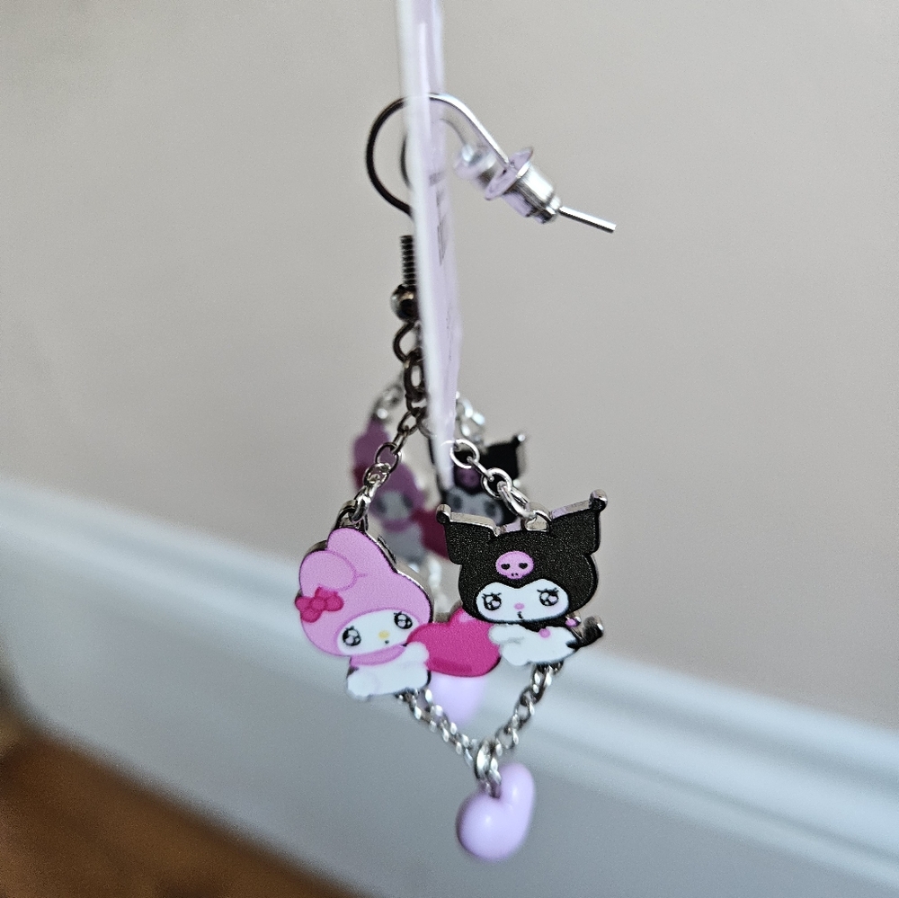 Sanrio My Melody & Kuromi Emo Kyun Statement Earrings - Picture 8 of 8